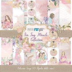 COLECCION PAPEL SCRAP OUR TINY MIRACLE 10 HOJAS