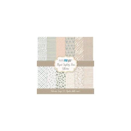 COLECCION PAPEL SCRAP BASIC ELEGANT SIMPLICITY 12 HOJAS