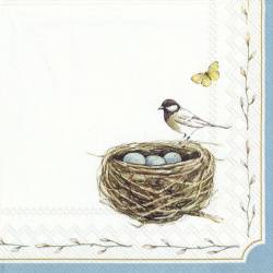 Servilleta Decoupage 25x25 Easter Nest White