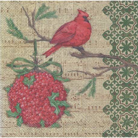 Servilletas 33x33 cm. Burlap Christmas