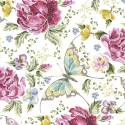 Servilletas 33x33 cm - Embroidery Flowers and Butterflies