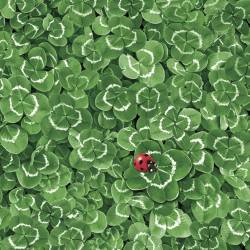 Servilletas 33x33 cm - Clover Background with Ladybug