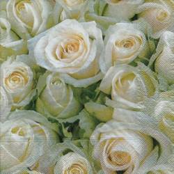 Servilleta Decoupage 33x33 Rosas blancas